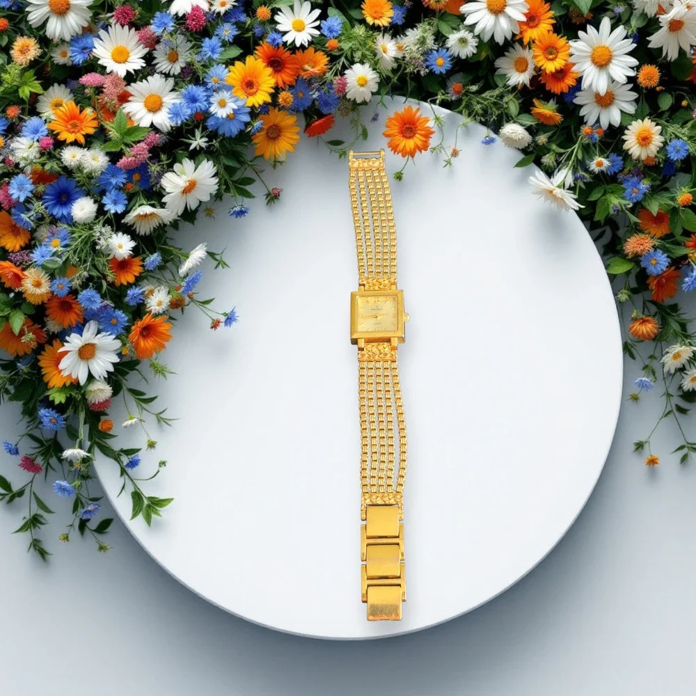 Peugeot‎ Women Gold Tone 5 Chain Bracelet Watch – Boho Retro Y2K Whimsy Classic